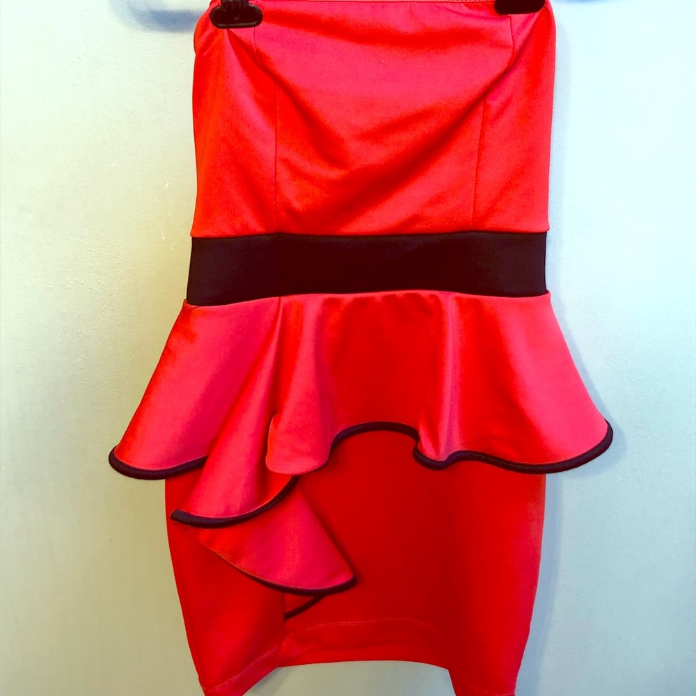 Red peplum dress
